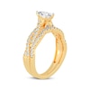 Thumbnail Image 2 of Now + Forever Lab-Grown Diamonds Pear-Shaped Twist Bridal Set 1 ct tw 14K Yellow Gold