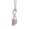 Thumbnail Image 2 of Heart-Shaped Natural Morganite & Lab-Grown Diamond Accent Necklace Sterling Silver 18"