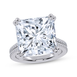 Now + Forever Lab-Grown Diamonds Princess-Cut Engagement Ring 10-1/3 ct tw 14K White Gold