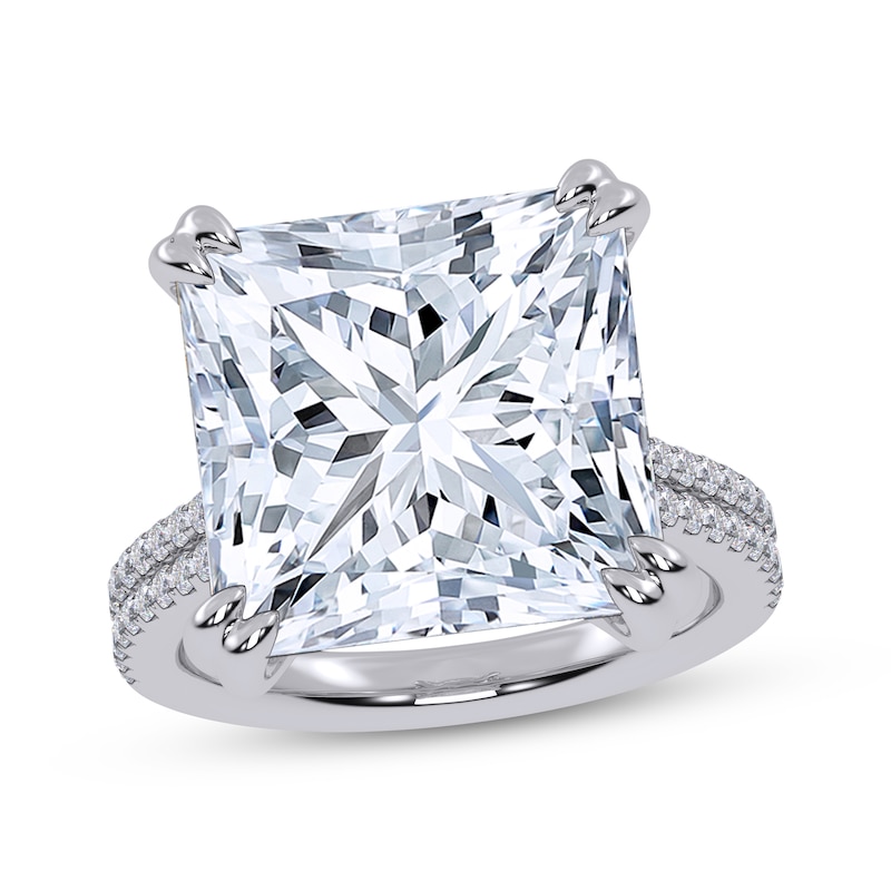 Main Image 1 of Now + Forever Lab-Grown Diamonds Princess-Cut Engagement Ring 10-1/3 ct tw 14K White Gold