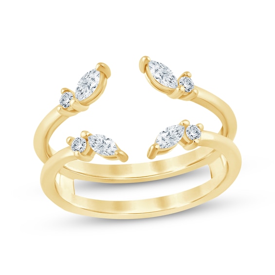 Now + Forever Lab-Grown Diamonds Marquise & Round-Cut Open Enhancer Ring 1/3 ct tw 14K Yellow Gold