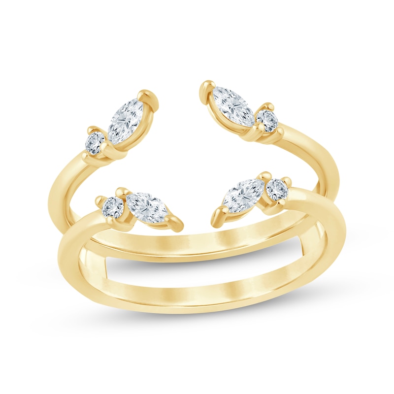 Main Image 1 of Now + Forever Lab-Grown Diamonds Marquise & Round-Cut Open Enhancer Ring 1/3 ct tw 14K Yellow Gold
