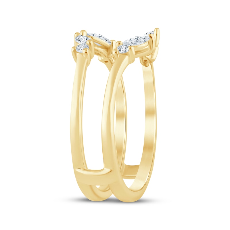 Main Image 2 of Now + Forever Lab-Grown Diamonds Marquise & Round-Cut Open Enhancer Ring 1/3 ct tw 14K Yellow Gold