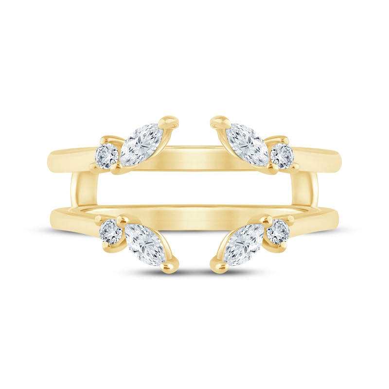 Main Image 3 of Now + Forever Lab-Grown Diamonds Marquise & Round-Cut Open Enhancer Ring 1/3 ct tw 14K Yellow Gold