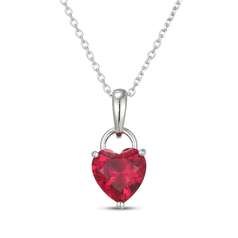 Main Image 2 of Heart-Shaped Lab-Created Ruby Gift Set Sterling Silver