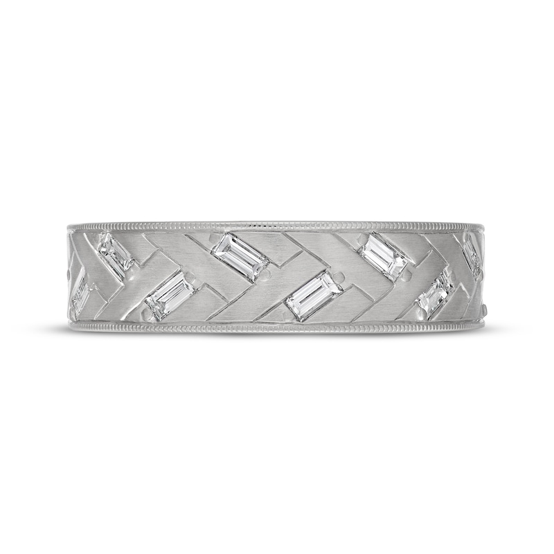 Main Image 3 of Neil Lane Artistry Men's Baguette-Cut Lab-Grown Diamond Wedding Band 1/2 ct tw 14K White Gold