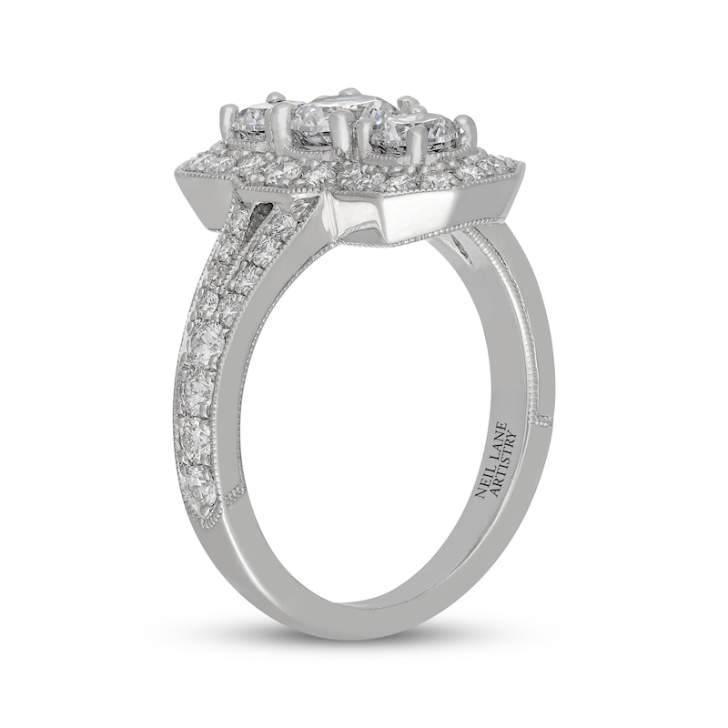 Main Image 2 of Neil Lane Artistry Round-Cut Lab-Grown Diamond Vintage-Style Engagement Ring 1-3/4 ct tw 14K White Gold