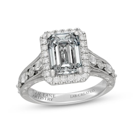 Neil Lane Artistry Heritage Emerald-Cut Lab-Grown Diamond Halo Engagement Ring 3-3/4 ct tw Platinum