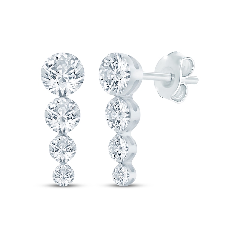 Main Image 1 of KAY Lab-Grown Diamonds Graduated Drop Earrings 1-1/2 ct tw 10K White Gold