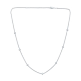 Monique Lhuillier Bliss Lab-Grown Diamond Disc Station Necklace 1/2 ct tw Platinum-Plated Sterling Silver 18"