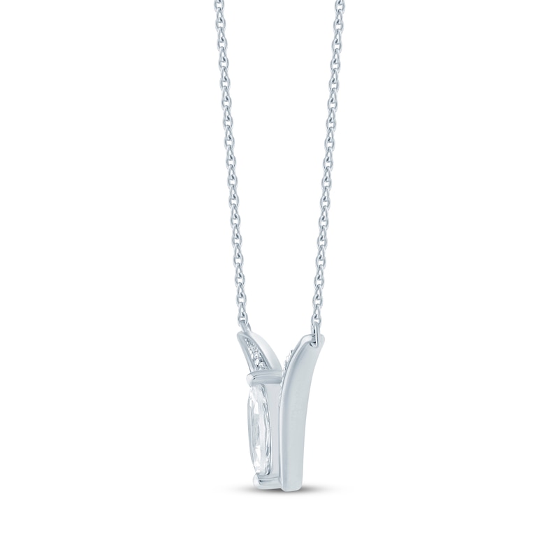 Main Image 3 of KAY Lab-Grown Diamonds Marquise-Cut Lab-Grown Diamond Chevron Necklace 1/2 ct tw 10K White Gold 16.75"