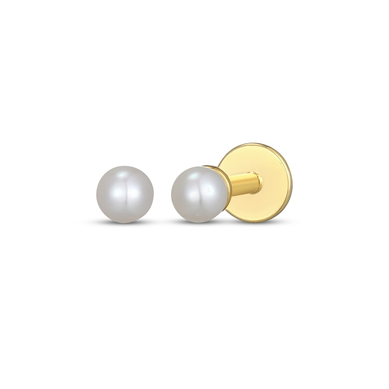Main Image 1 of STUDIO BY KAY Cultured Pearl Stud Earrings 24K Yellow Gold Vermeil Sterling Silver