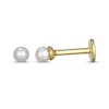 Thumbnail Image 3 of STUDIO BY KAY Cultured Pearl Stud Earrings 24K Yellow Gold Vermeil Sterling Silver