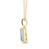 Thumbnail Image 2 of Le Vian Baguette-Cut Blue Topaz Drop Necklace 1/4 ct tw Diamonds 14K Honey Gold 19"