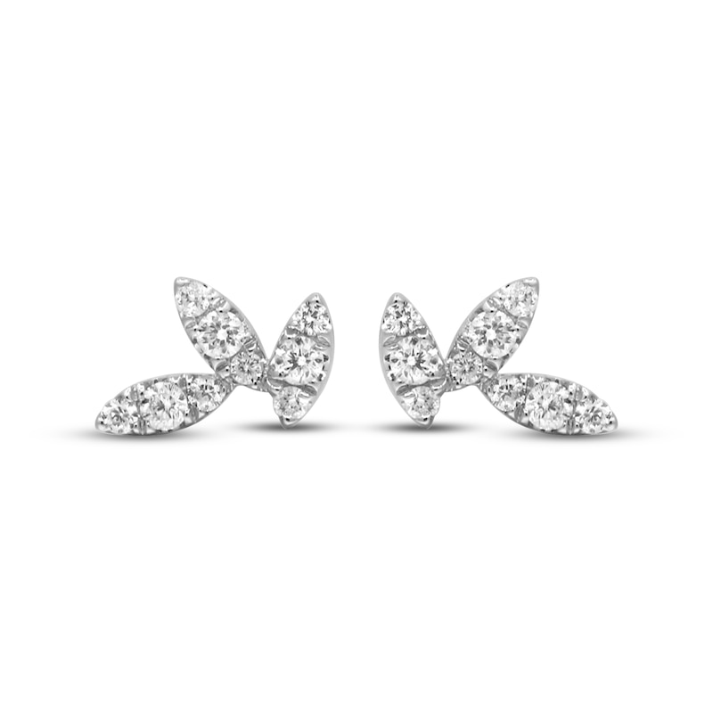 Main Image 2 of Diamond Petal Stud Earrings 1/8 ct tw 10K White Gold