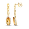 Thumbnail Image 3 of Le Vian Oval-Cut Citrine Halo Chain Drop Earrings 1/6 ct tw Diamonds 14K Honey Gold