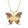 Thumbnail Image 1 of Le Vian Chocolate Ombré Diamond Butterfly Necklace 3/4 ct tw 14K Honey Gold 19"
