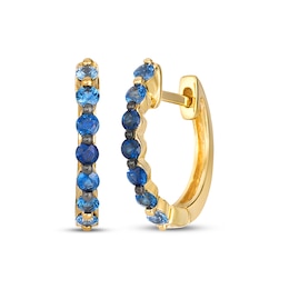 Le Vian Denim Ombré Sapphire Hoop Earrings 14K Honey Gold