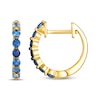 Thumbnail Image 3 of Le Vian Denim Ombré Sapphire Hoop Earrings 14K Honey Gold