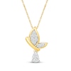 Thumbnail Image 1 of KAY Lab-Grown Diamonds Pear-Shaped & Round-Cut Butterfly Dangle Necklace 1/3 ct tw 10K Yellow Gold 18"
