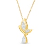 Thumbnail Image 2 of KAY Lab-Grown Diamonds Pear-Shaped & Round-Cut Butterfly Dangle Necklace 1/3 ct tw 10K Yellow Gold 18"