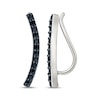 Thumbnail Image 3 of Black Diamond Curved Climber Earrings 1/6 ct tw Sterling Silver