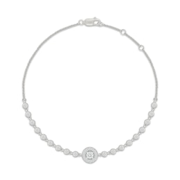 KAY Lab-Grown Diamonds Halo Bracelet 1/2 ct tw Sterling Silver 7.5"