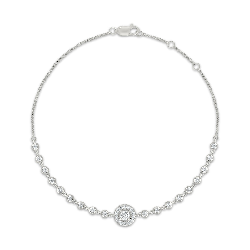 Main Image 1 of KAY Lab-Grown Diamonds Halo Bracelet 1/2 ct tw Sterling Silver 7.5"
