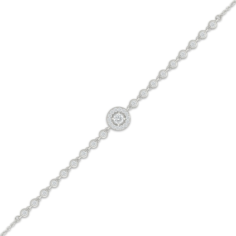 Main Image 2 of KAY Lab-Grown Diamonds Halo Bracelet 1/2 ct tw Sterling Silver 7.5"