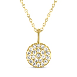 STUDIO BY KAY Lab-Grown Diamond Disc Necklace 1/5 ct tw 24K Yellow Gold Vermeil Sterling Silver 18"