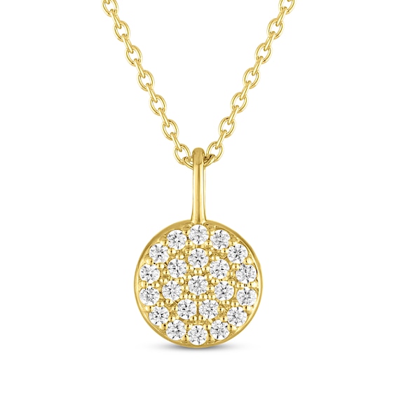 STUDIO BY KAY Lab-Grown Diamond Disc Necklace 1/5 ct tw 24K Yellow Gold Vermeil Sterling Silver 18"