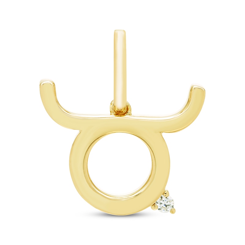 Main Image 1 of STUDIO BY KAY Lab-Grown Diamond Accent Taurus Charm 24K Yellow Gold Vermeil Sterling Silver