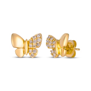 Le Vian Diamond Butterfly Stud Earrings 1/5 ct tw 14K Honey Gold
