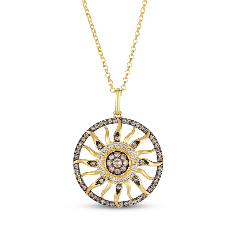 Main Image 1 of Le Vian Diamond Sun Necklace 7/8 ct tw 14K Honey Gold 19"