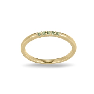 Rocksbox The Ulla Green Lab-Grown Diamond Stackable Ring 1/15 ct tw 24K Yellow Gold Vermeil Sterling Silver