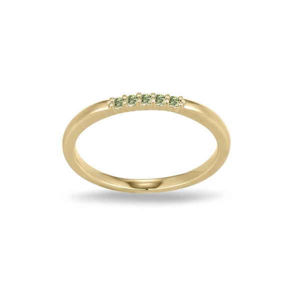 Rocksbox The Ulla Green Lab-Grown Diamond Stackable Ring 1/15 ct tw 24K Yellow Gold Vermeil Sterling Silver