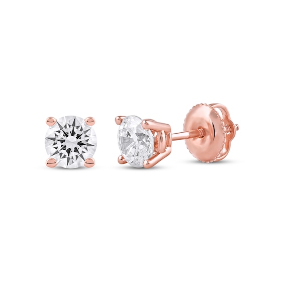 KAY Lab-Grown Diamonds Certified Round-Cut Solitaire Stud Earrings 1 ct tw 14K Rose Gold (F/VS2)