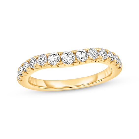 Now + Forever Lab-Grown Diamonds Contour Wedding Band 5/8 ct tw 14K Yellow Gold