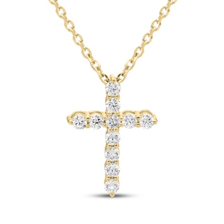 Kay Signature Collection Diamond Cross Necklace 1/5 ct tw 10K Yellow Gold 18"