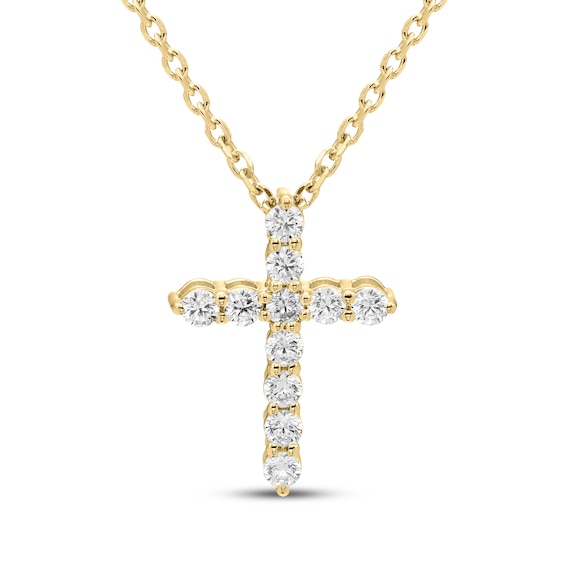 Kay Signature Collection Diamond Cross Necklace 1/5 ct tw 10K Yellow Gold 18"
