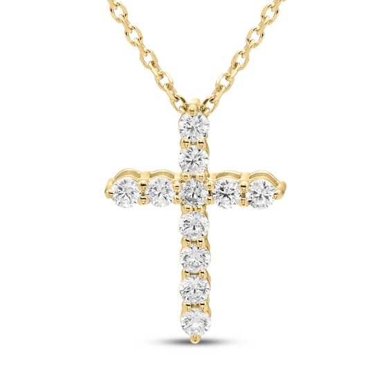 Kay Signature Collection Diamond Cross Necklace 3/8 ct tw 10K Yellow Gold 18"
