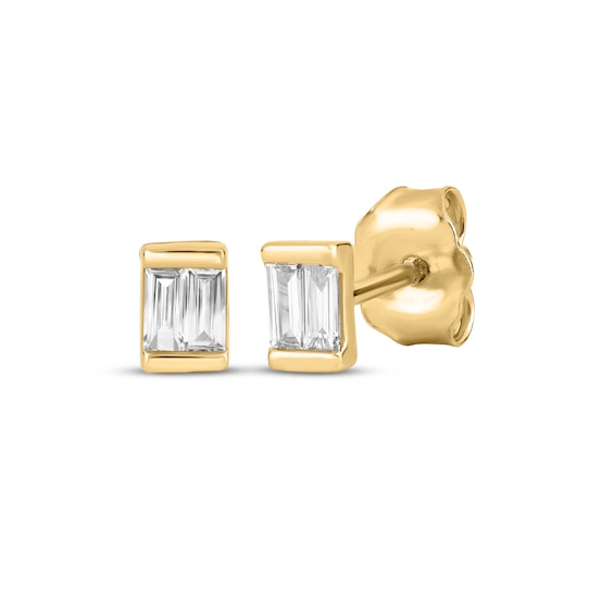 KAY Lab-Grown Diamonds Baguette-Cut Stud Earrings 1/10 ct tw 10K Yellow Gold