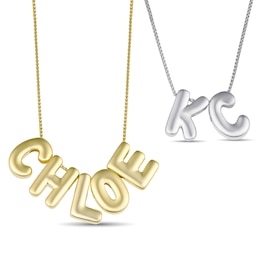 Bubble Initial or Name Necklace (1-10 Initials/Letters)