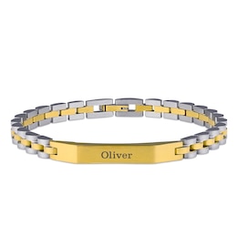 Stainless Steel Men's Engravable Link ID Bracelet