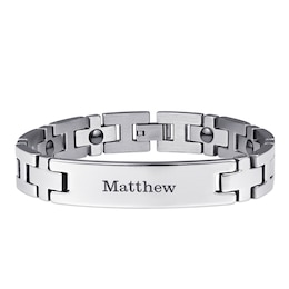 Stainless Steel Men's Engravable Link ID Bracelet