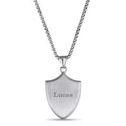 Stainless Steel Men's Shield Pendant