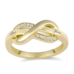 Lab-Created White Sapphire Couple's Infinity Ring