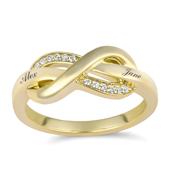 Lab-Created White Sapphire Couple's Infinity Ring