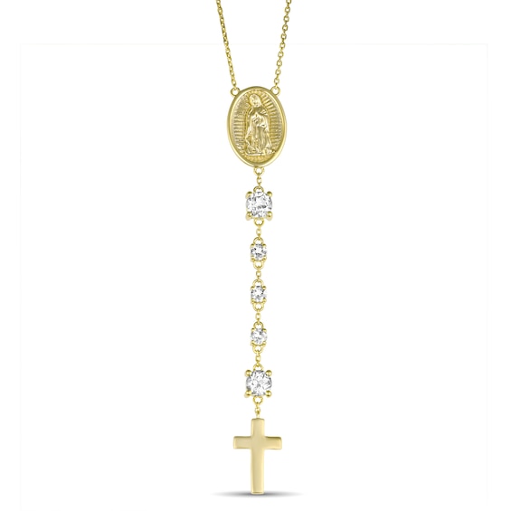 Lady of Guadalupe Color Stone Rosary Necklace (2 Stones)
