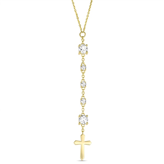 Birthstone Rosary Necklace (2 Round Stones)